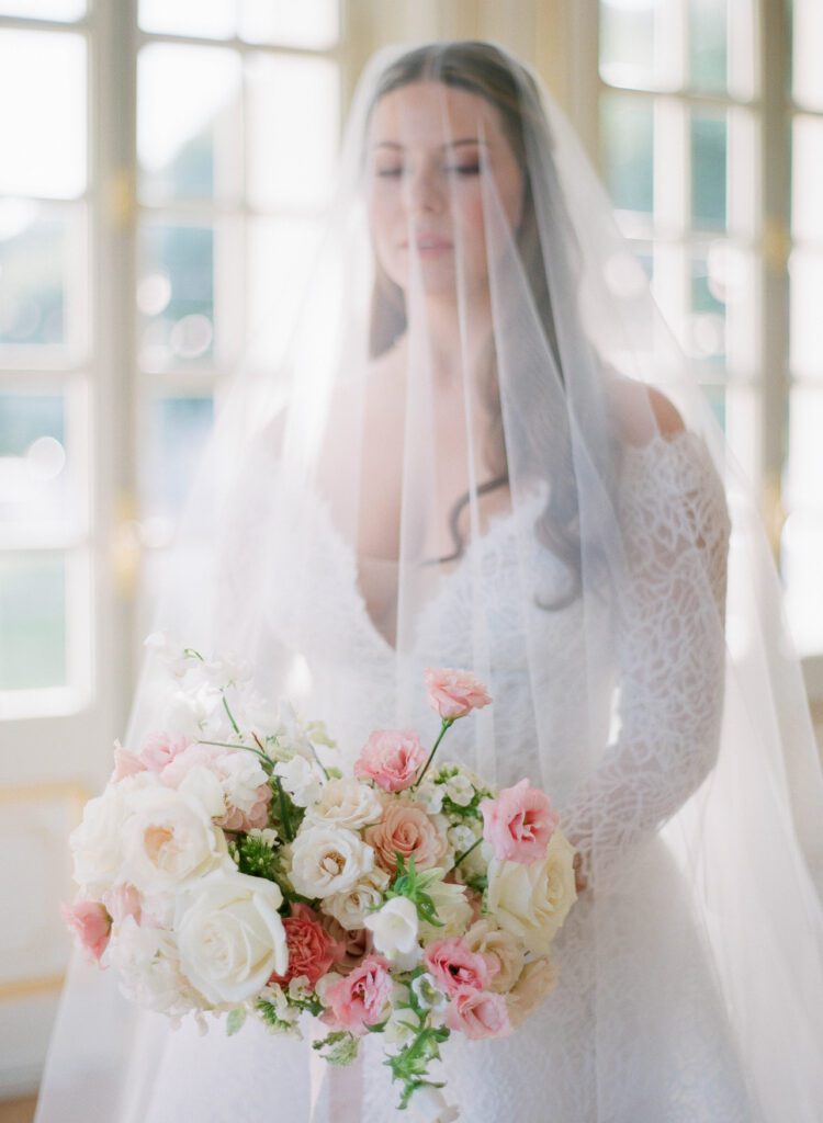 Bride with her bouquet - Jennifer Fox Weddings